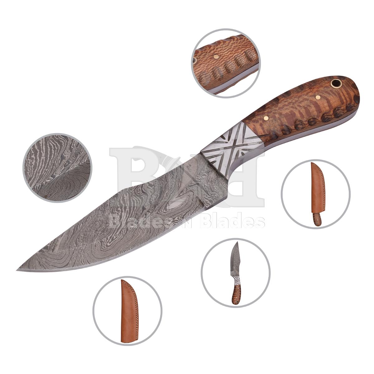Twist blade Pattern
steel bester with wood
handle brass pin